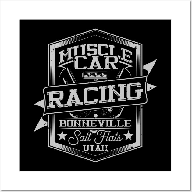 Muscle Car Racing Bonneville Salt Flats Utah Wall Art by funkymonkeytees